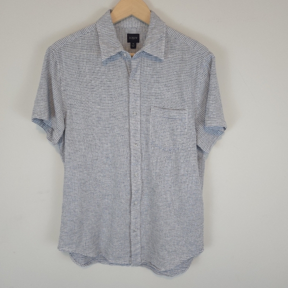 J. Crew Factory Other - J. Crew Men's Short Sleeve Dobby Dot Shirt Linen Blend